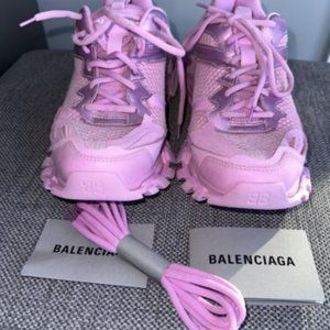 Balenciaga Track 3 Distressed Sneakers Pink Women’s EU 38/US 8 $895